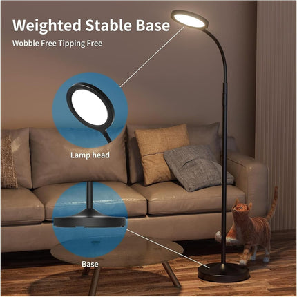 Floor Lamp Reading Standing Super Bright Dimmable LED Adjustable Light + Remote