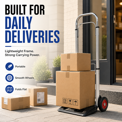 Hand Trolley Folding Sack Truck 90KG Lightweight Steel Aluminium Platform Cart