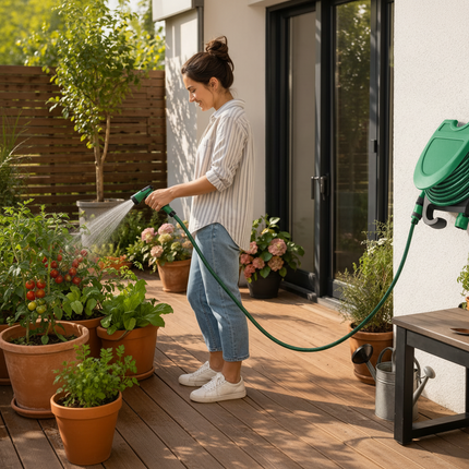 10m Mini Garden Hose Reel Set