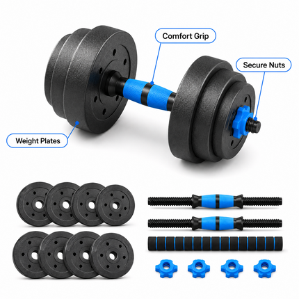 Dumbbell Barbell Set 15KG Complete Home Exercise System