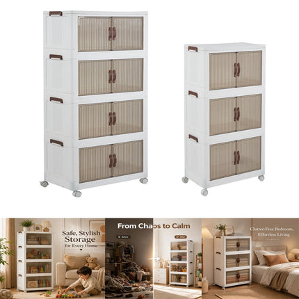 3/4 Drawer Storage Cabinet Plastic Home & Office Multi Purpose Organiser Unit
