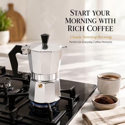 Moka Pot 300ml Stovetop Aluminium Italian Espresso Ground Coffee Latte Maker
