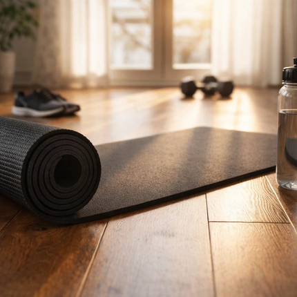 Yoga Mat Thick 10mm Non-Slip PVC Exercise Floor Mat For Gym Pilates & Home