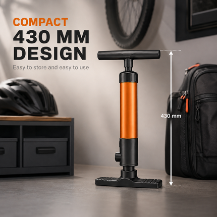 Bike Pump Bicycle Floor Universal Air Pump With Gauge Presta & Schrader 140Psi