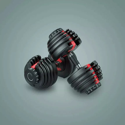2X 24kg Quick Dial Dumbbells 15in1 Adjustable Smart Exercise Gym Fitness Weights