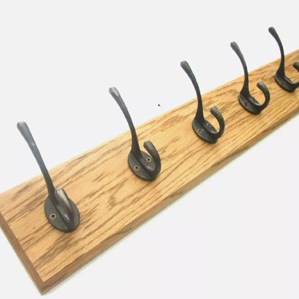 Wall Mounted Coat & Hat Rack with 6 Wooden Hooks Modern Door Hook Hanger Stand