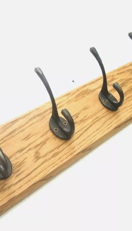 Wall Mounted Coat & Hat Rack with 6 Wooden Hooks Modern Door Hook Hanger Stand