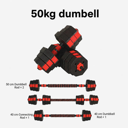 Dumbbells 50KG Adjustable Octagonal Power Training Set
