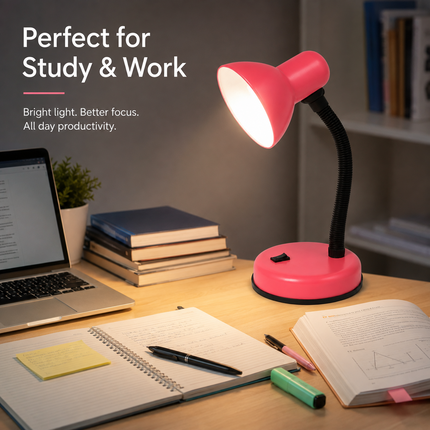 Study Desk Lamp Flexible Neck E27 40W Simple Design for Study Work Room Home