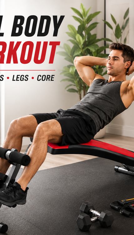 Sit Up Bench With Reverse Crunch Handle Core Workout Gym Adjustable Weight Bench