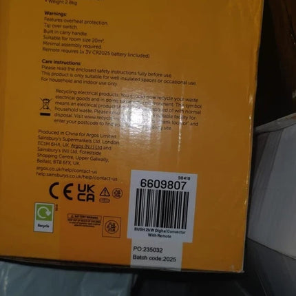 BUSH Digital Convector 2KW-Remote Control Adjustable Thermostat Heater - NEW