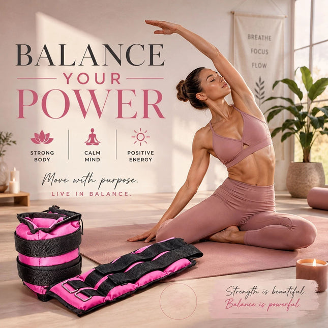 1.5kg Pink Ankle & Wrist Weights Set – 2 Pack