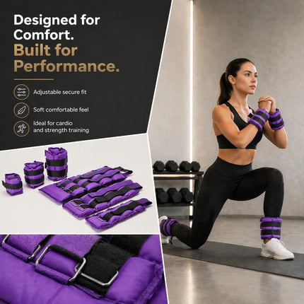 Ankle Wrist Leg Weights Straps 2 PCS Running Yoga Gym Training Exercise Fitness
