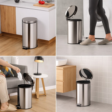Stainless Steel 12L Pedal Bin