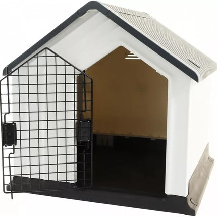 XL Plastic Dog House Durable Weatherproof Kennel Outdoor Indoor Pet Shelter