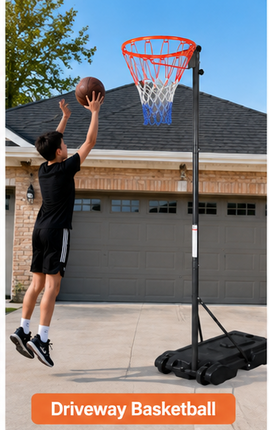 Basketball Hoop Stand 6.5-10FT Adjustable Height Portable Wheeled Base Outdoor
