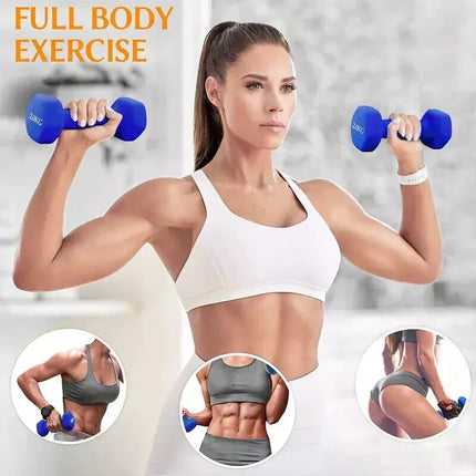 2x 6KG Neoprene Dumbbells Iron Weights Pink Hand Workout Fitness Gym
