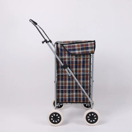 4 Wheel Shopping Cart Trolley Folding With Insulated Cooler Bag 60L Bag CaseUsed