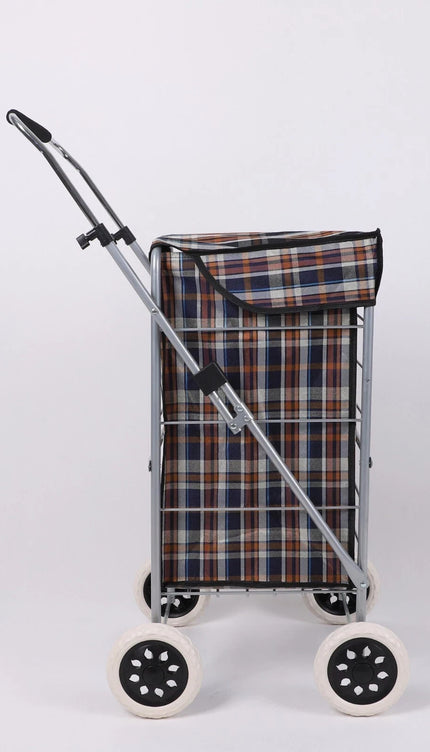 4 Wheel Shopping Cart Trolley Folding With Insulated Cooler Bag 60L Bag CaseUsed