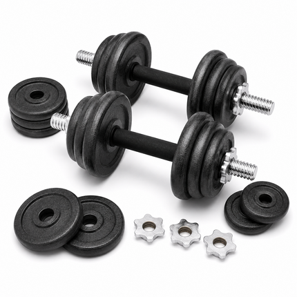 Weight Plates Cast Iron Dumbbell Handles Nuts Set
