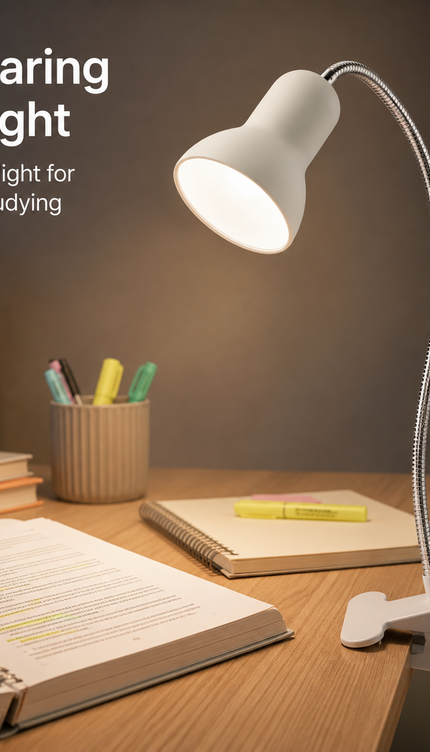 Clip On LED Desk Lamp E27 Flexible Gooseneck Reading Study Bedside Light 40W Max