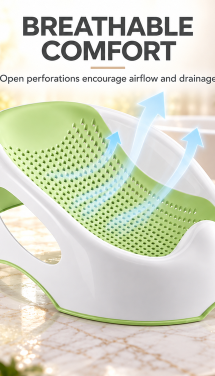 Baby Bath Support Seat Infant Bath Lounger Non Slip Ergonomic Quick Drain