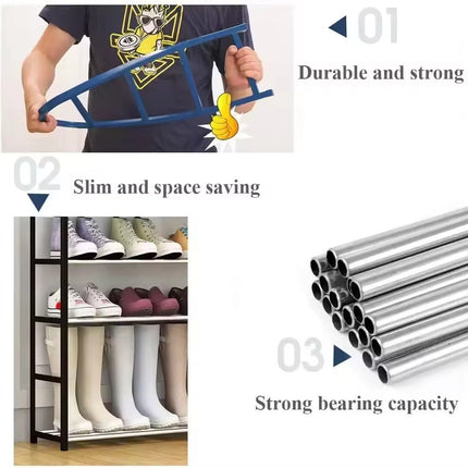 5 Tier Shoe Stand Rack Lightweight 20 Pairs Storage Compact Organizer Shelf