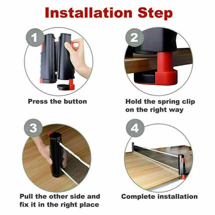 Retractable Table Tennis Net Set Portable Ping Pong Replacement Indoor Game