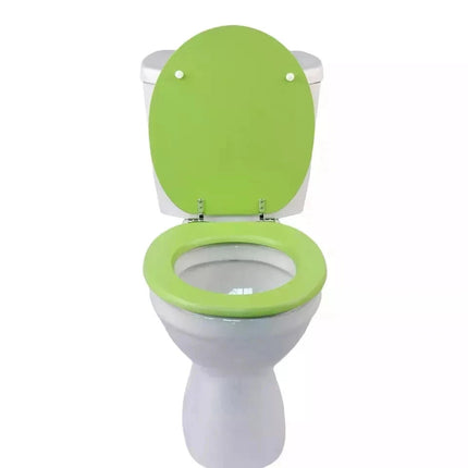 Universal Toilet Seat Lime Green Wooden MDF Easy Fit Bathroom WC Seat 18 Inches