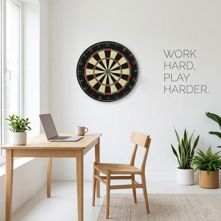 18" Bristle Dartboard Set With 6 x 18g Darts Round Wire Spider Jute Dart Board