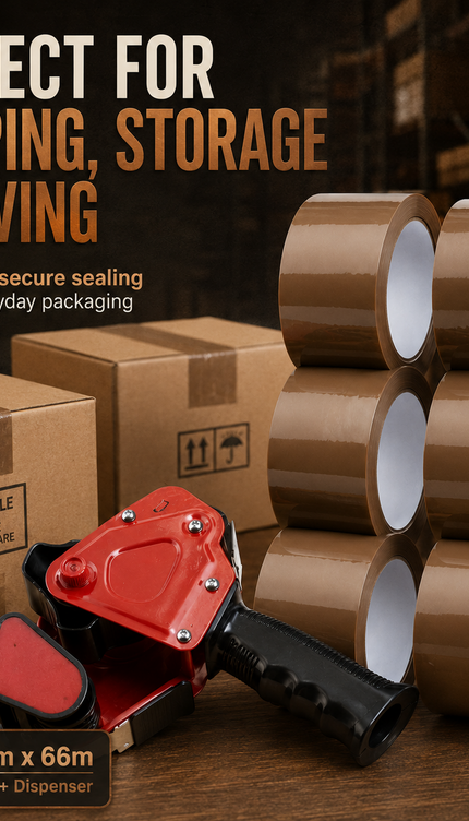 Strong Adhesive Parcel Packing Tape – 3,6 Rolls, 48mm × 66m