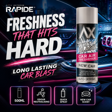 Rapide AX Car Air Freshener Spray WHAT A BLAST! Long Lasting Fragrance 500ml