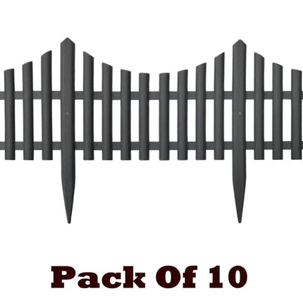 Lawn Border Edge Fence 10 Pack Wood Effect Edging