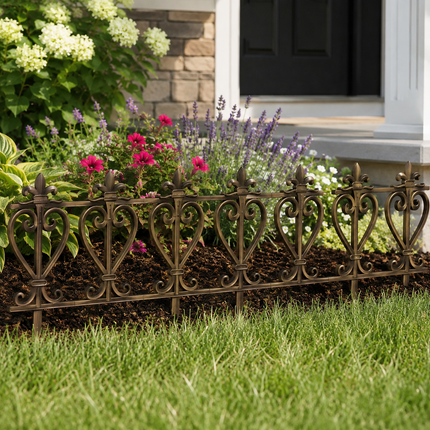 Garden Edging Fence 10PCS Wood Effect Lawn Border