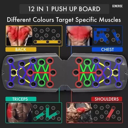 Foldable 14 in 1 Push Up Board Fitness Workout Train Gym Muscle Exercise Press