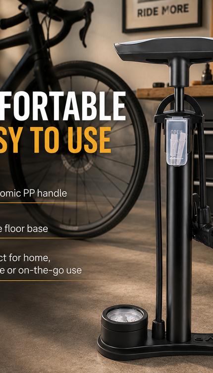 Bike Pump Bicycle Floor Air Pump With Gauge Presta & Schrader tire 160Psi MTB