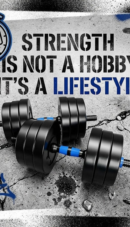 50KG Adjustable Dumbbell Barbell Set with Connecting Rod for Home