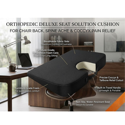 ORTHOPEDIC DELUXE SEAT CHAIR BACK SPINE ACHE COCCYX PAIN RELIEF SOLUTION CUSHION