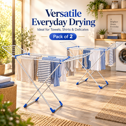 Winged Folding Clothes Airer Heavy Duty Metal Laundry Drying Rack Indoor 18M/25M