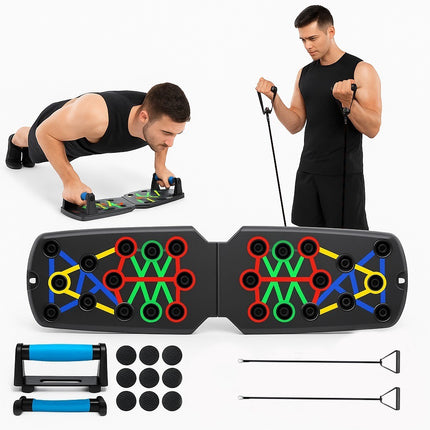 Foldable 14 in 1 Push Up Board Fitness Workout Train Gym Muscle Exercise Press