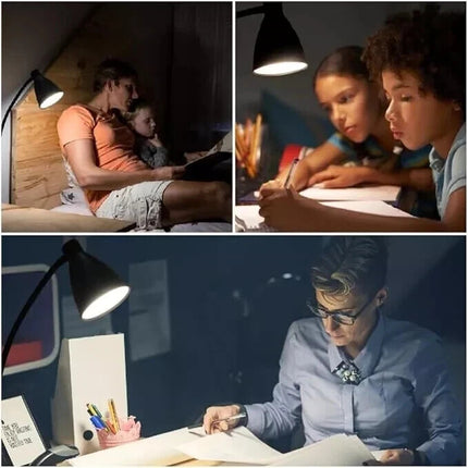 LED Desk Lamp Clip-On 3W Flexible Reading Light Eye Care 10-Level Brightness