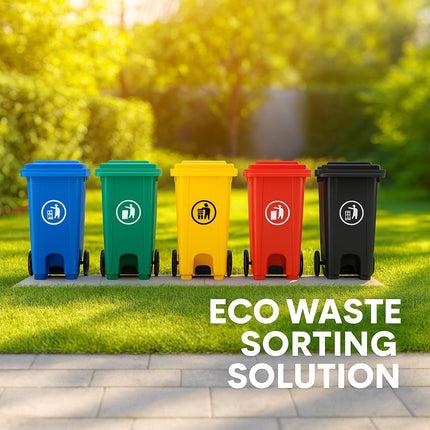 Outdoor Wheelie Bin Trash Can 100L/120L EN840 Large Rubbish Waste Dustbin