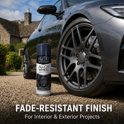 2x AX Gun Metal Grey Alloy Wheel Spray Paint 300ml Smooth Finish Fade Resistant