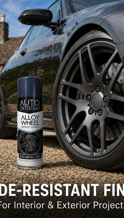 2x AX Gun Metal Grey Alloy Wheel Spray Paint 300ml Smooth Finish Fade Resistant