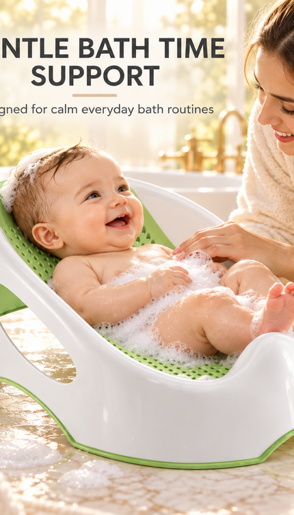 Baby Bath Support Seat Infant Bath Lounger Non Slip Ergonomic Quick Drain
