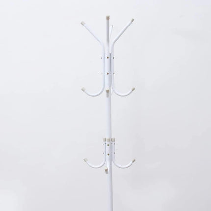 12-Hook Metal Coat Rack Stand Tree for Hats, Clothes, Umbrellas & Accessories