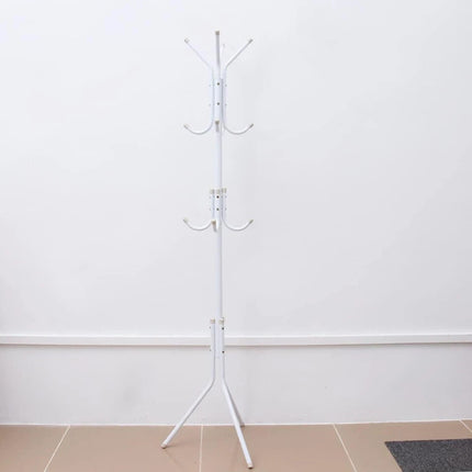 12-Hook Metal Coat Rack Stand Tree for Hats, Clothes, Umbrellas & Accessories