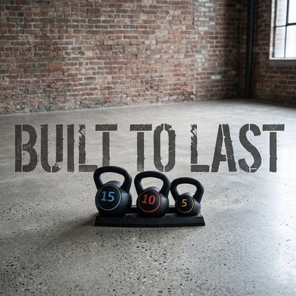 Kettlebell Weight Set 3pcs Weight Lifting Exercise 30LB Home Gym Fitness Workout