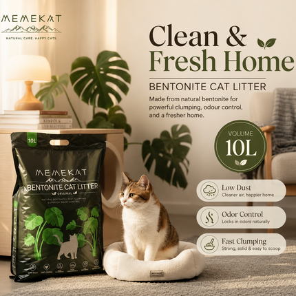 Bentonite Cat Litter Fast Clumping Unscented Dust Free Odour Control 10L