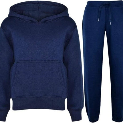 Kids Pullover Hoodie Tracksuit Set for Boys & Girls - Sport Casual School Wear